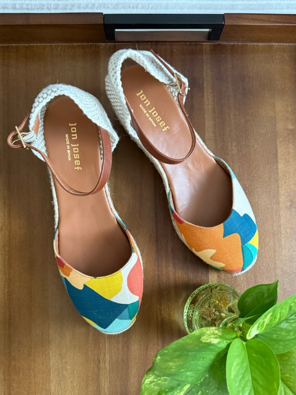 NWOT Jon Josef Tenerife Wedge Espadrille Women’s 9 Multicolor Summer Slingback